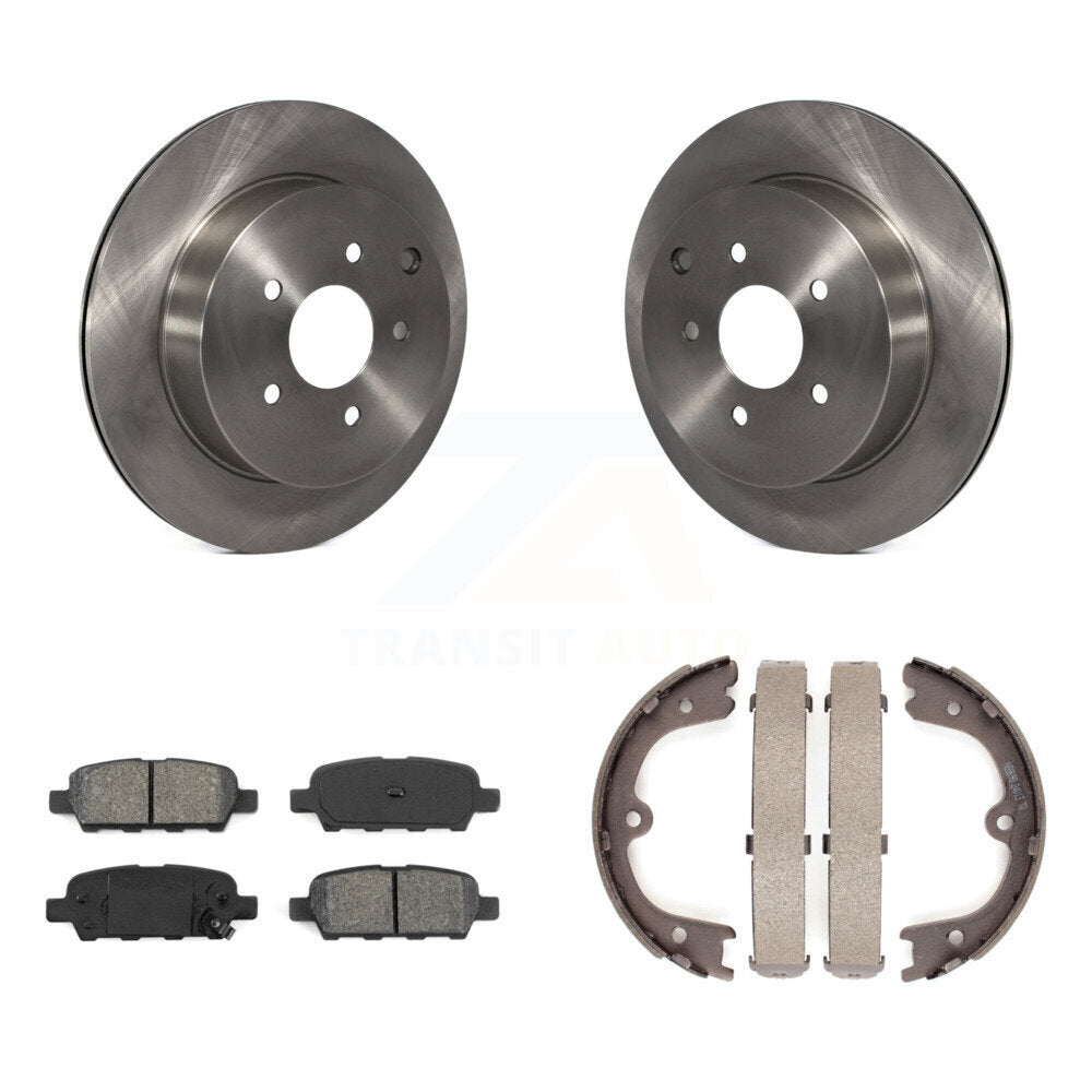 Rear Disc Rotors Semi-Metallic Pads Parking Shoes Kit For Nissan Murano INFINITI QX60 Q50 K8S-104354
