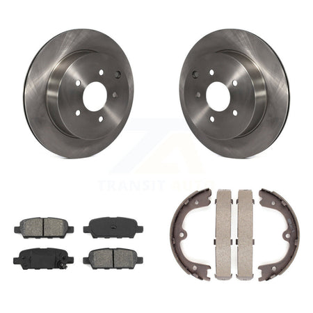 Rear Disc Rotors Semi-Metallic Pads Parking Shoes Kit For Nissan Murano INFINITI QX60 Q50 K8S-104354