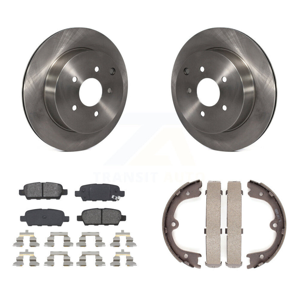 Rear Disc Rotors Semi-Metallic Pads Parking Shoes Kit For Nissan Murano INFINITI QX60 Q50 K8S-104354