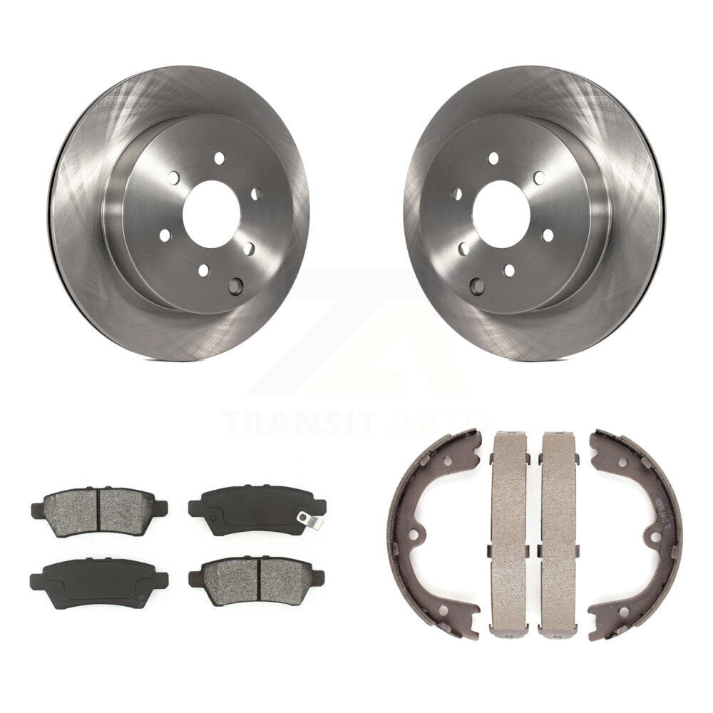Rear Disc Rotors Semi-Metallic Pads And Parking Shoes Kit For 2005-2012 Nissan Pathfinder K8S-104357