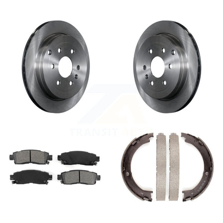 Rear Disc Rotors Semi-Metallic Pads Parking Shoes Kit For GMC Acadia Buick Enclave Saturn K8S-104361