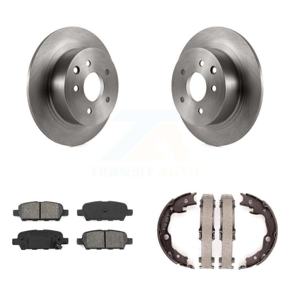 Rear Disc Rotors Semi-Metallic Pads And Parking Brake Shoes Kit For Nissan Sentra Juke K8S-104364