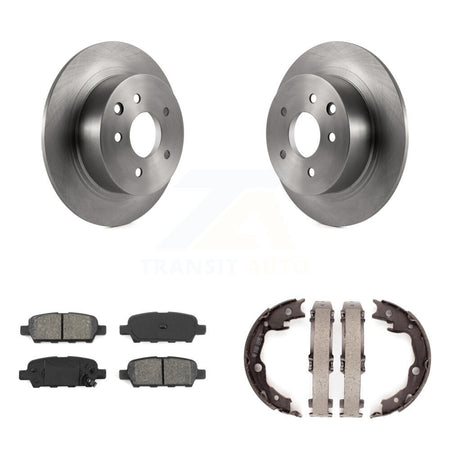 Rear Disc Rotors Semi-Metallic Pads And Parking Brake Shoes Kit For Nissan Sentra Juke K8S-104364