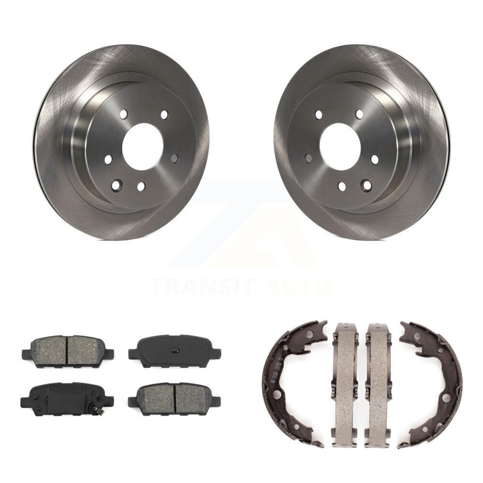 Rear Disc Rotors Semi-Metallic Pads & Parking Shoes Kit For Nissan Rogue LEAF Juke Select K8S-104365