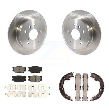 Rear Disc Rotors Semi-Metallic Pads And Parking Brake Shoes Kit For Toyota Camry K8S-104370