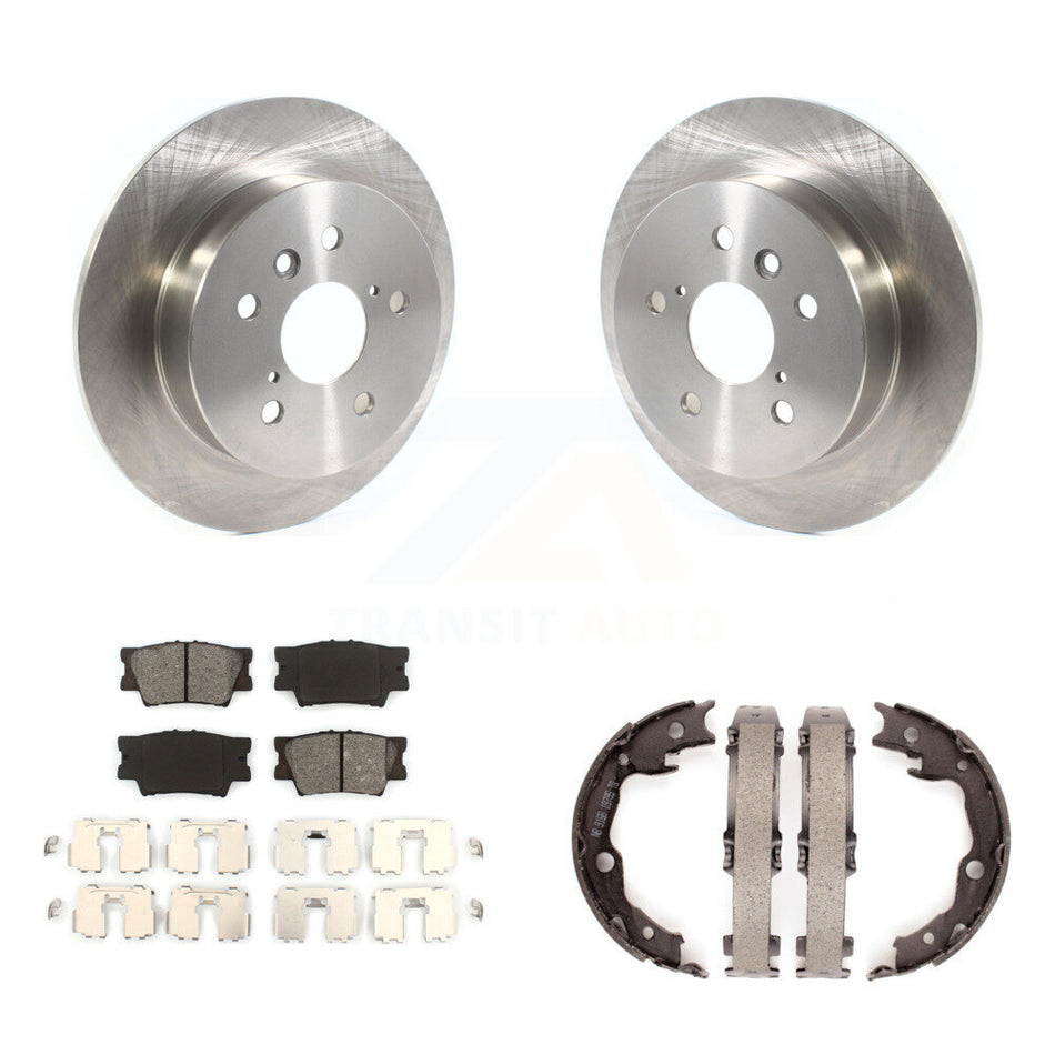 Rear Disc Rotors Semi-Metallic Pads And Parking Brake Shoes Kit For Toyota Camry K8S-104370