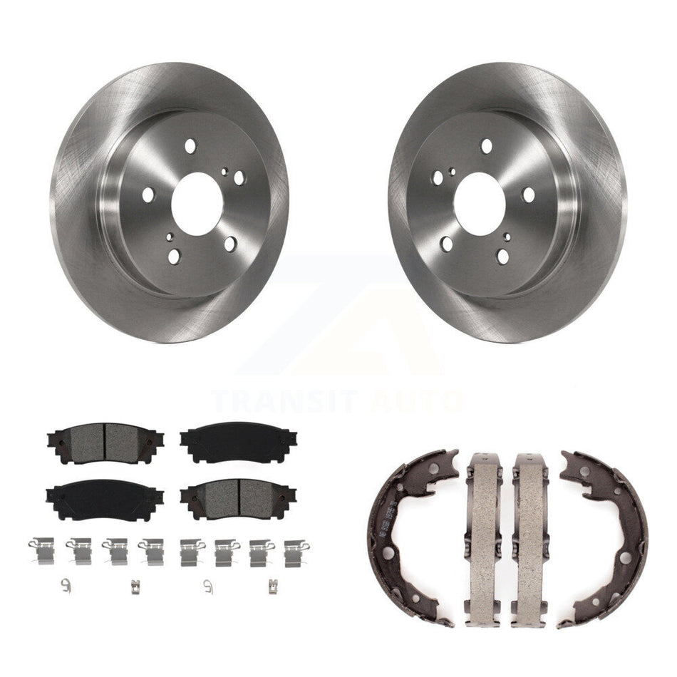 Rear Disc Rotors Semi-Metallic Pads And Parking Brake Shoes Kit For Toyota Camry RAV4 K8S-104371