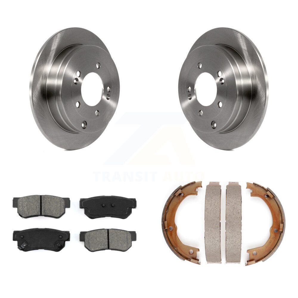 Rear Disc Rotors Semi-Metallic Pads And Parking Brake Shoes Kit For Hyundai Azera K8S-104374