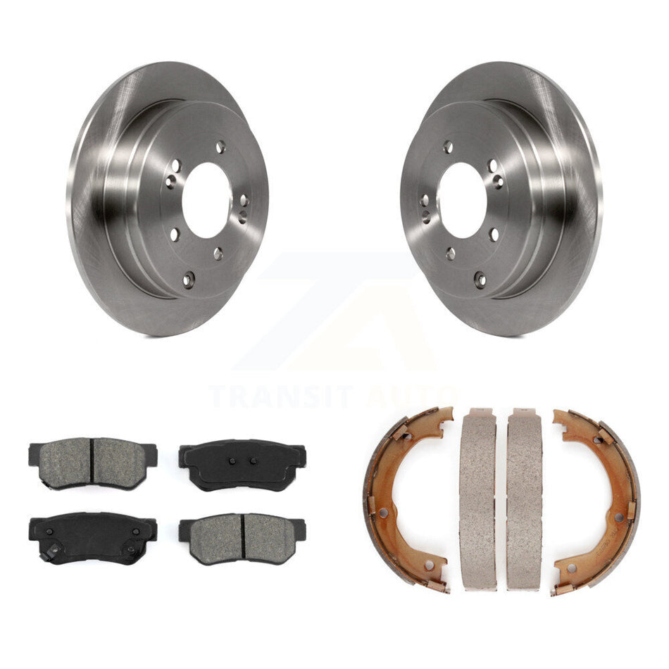 Rear Disc Rotors Semi-Metallic Pads And Parking Brake Shoes Kit For Hyundai Azera K8S-104374