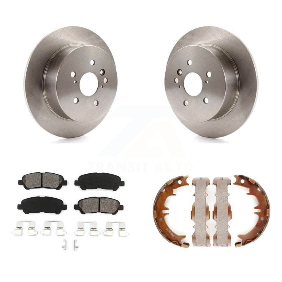 Rear Disc Rotors Semi-Metallic Pads And Parking Shoes Kit For 2008-2013 Toyota Highlander K8S-104383