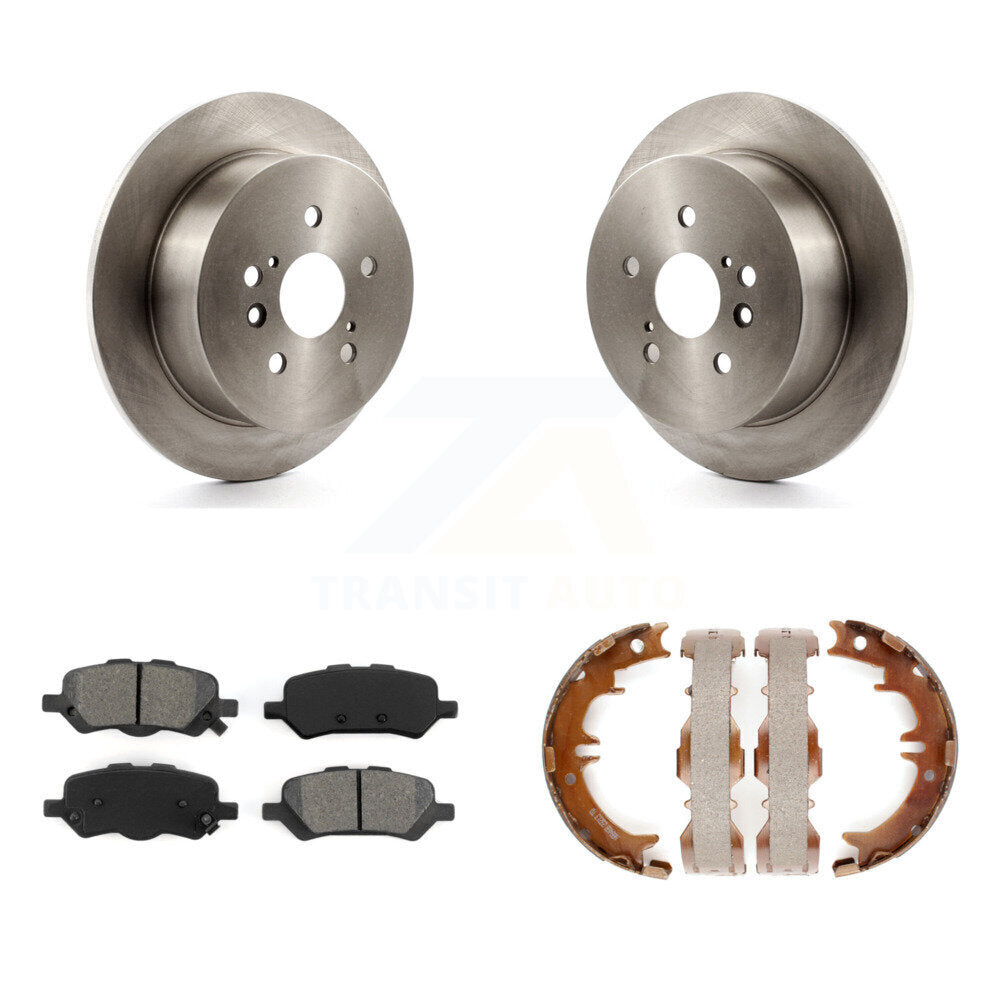 Rear Disc Rotors Semi-Metallic Pads & Parking Brake Shoes Kit For 2009-2016 Toyota Venza K8S-104384