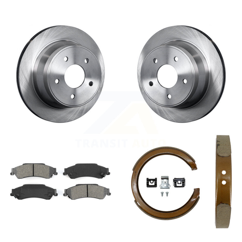 Rear Disc Rotors Semi-Metallic Pads Parking Shoes Kit For Chevrolet GMC Blazer S10 Jimmy K8S-104403