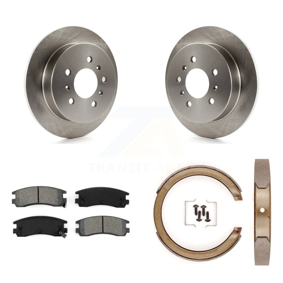 Rear Disc Rotors Semi-Metallic Pads Parking Shoes Kit For Chevrolet Impala Pontiac Grand K8S-104405