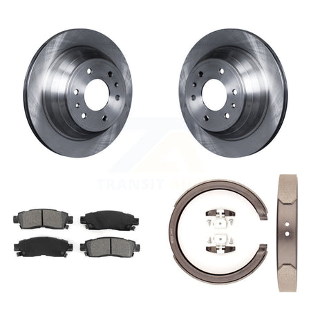 Rear Disc Rotors Semi-Metallic Pads Parking Shoes Kit For Chevrolet GMC Trailblazer Envoy K8S-104409