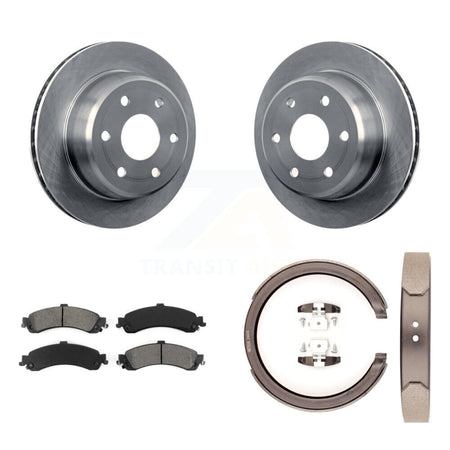Rear Disc Rotors Semi-Metallic Pads Parking Shoes Kit For Chevrolet GMC Silverado 1500 XL K8S-104410