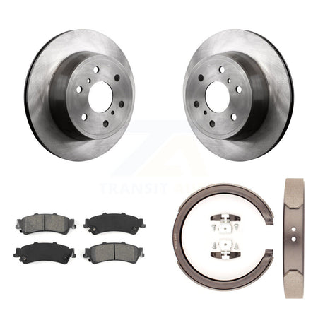 Rear Disc Rotors Semi-Metallic Pads & Parking Brake Shoes Kit For GMC Sierra 1500 Classic K8S-104412