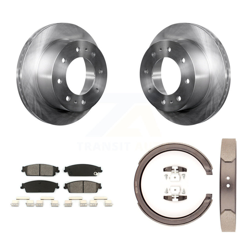 Rear Disc Rotors Semi-Metallic Pads Parking Shoes Kit For Chevrolet Silverado 1500 Hybrid K8S-104424