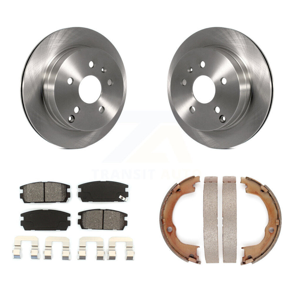 Rear Disc Rotors Semi-Metallic Pads & Parking Shoes Kit For Chevrolet Equinox GMC Terrain K8S-104426