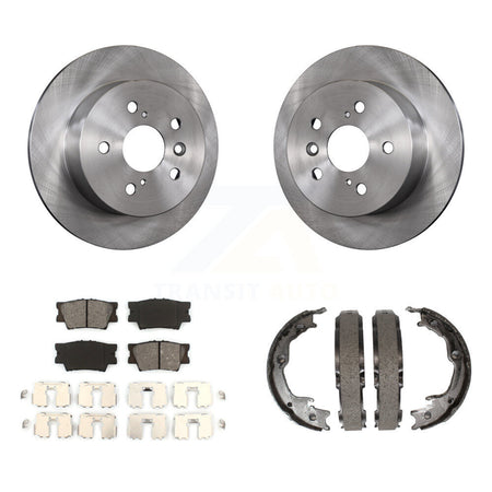 Rear Disc Rotors Semi-Metallic Pads Parking Shoes Kit For Toyota Camry Lexus ES350 Avalon K8S-104462