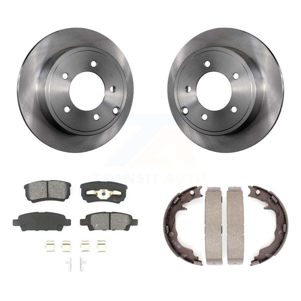 Rear Disc Rotors Semi-Metallic Pads Parking Shoes Kit For Jeep Patriot Dodge Chrysler 200 K8S-104466