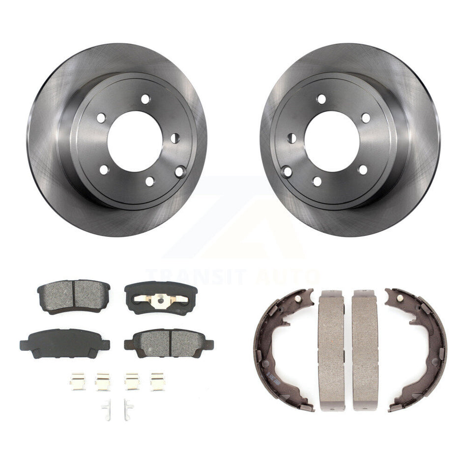 Rear Disc Rotors Semi-Metallic Pads Parking Shoes Kit For Jeep Patriot Dodge Chrysler 200 K8S-104466