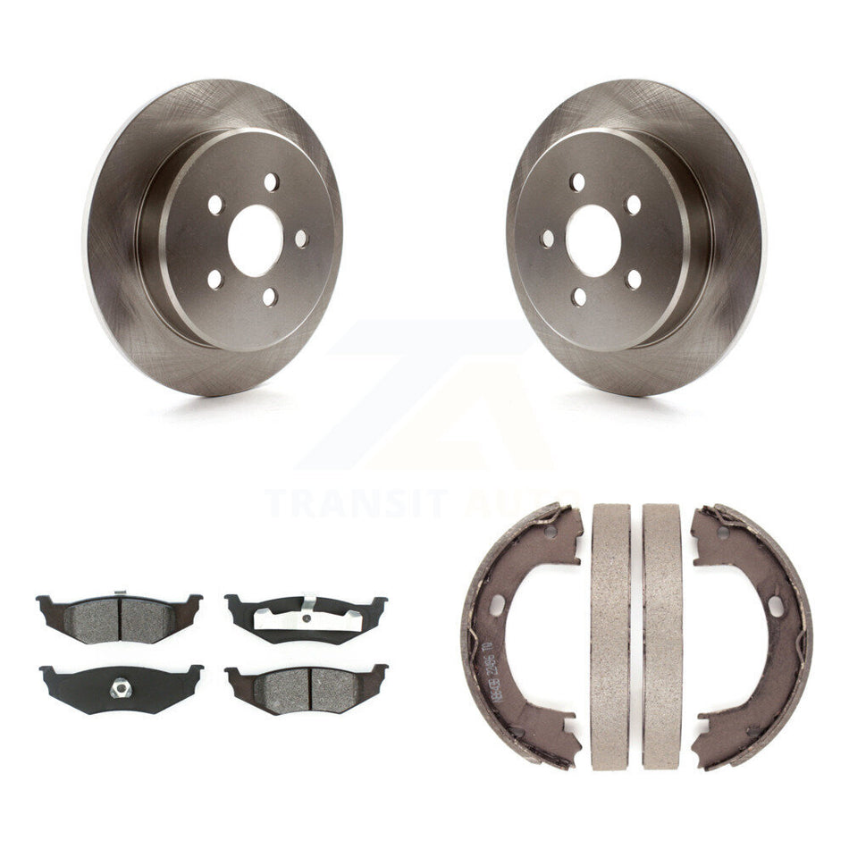 Rear Disc Rotors Semi-Metallic Pads Parking Shoes Kit For Chrysler PT Cruiser Dodge Neon K8S-104483