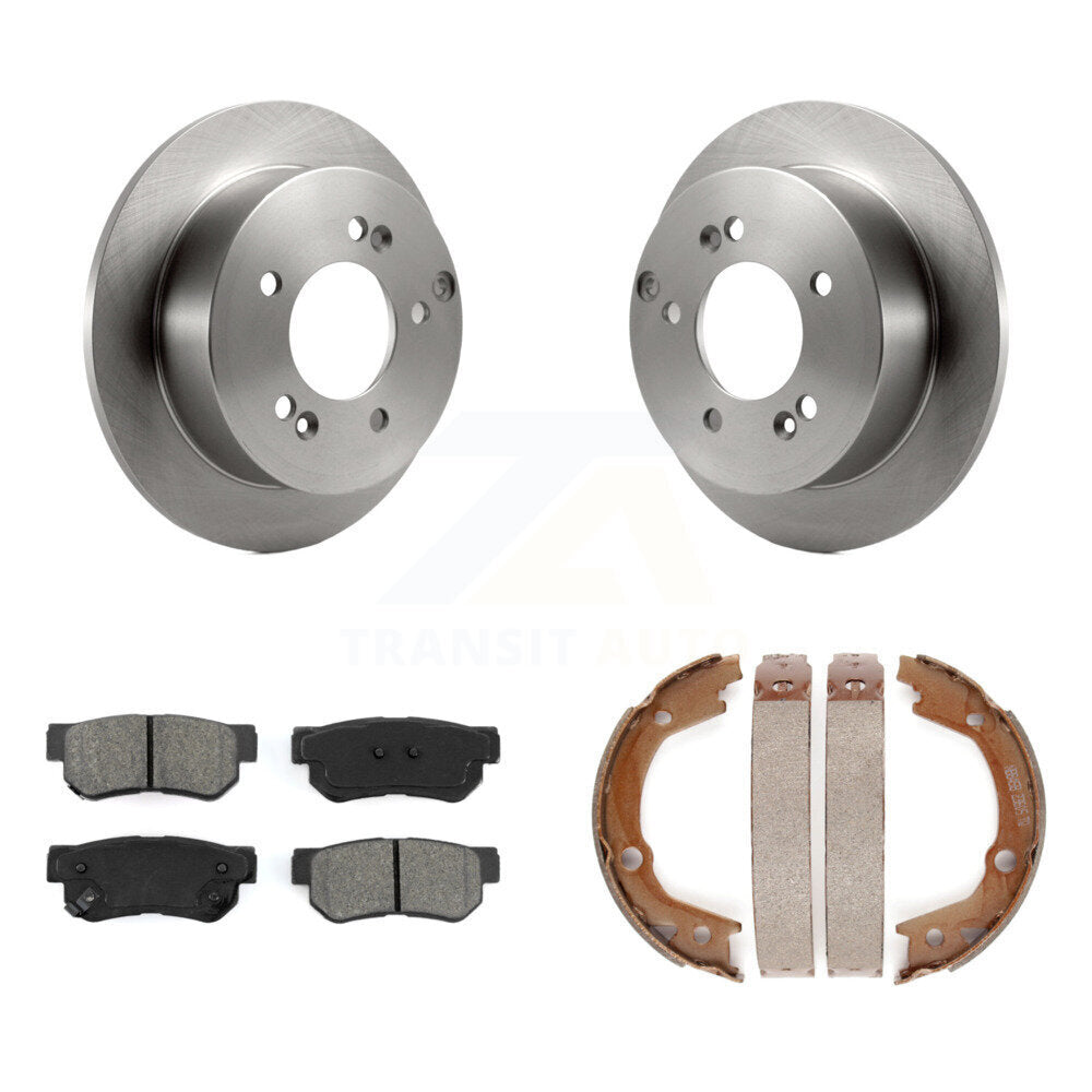 Rear Disc Rotors Semi-Metallic Pads And Parking Shoes Kit For Hyundai Tucson Kia Sportage K8S-104486