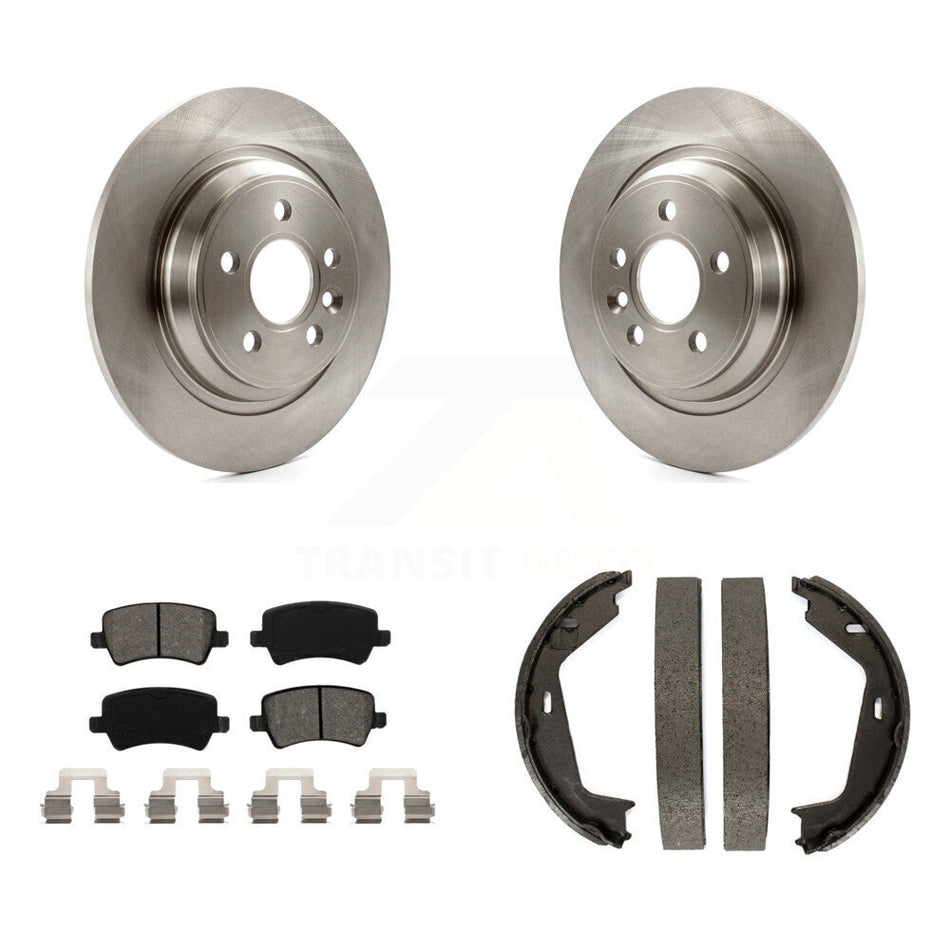 Rear Disc Rotors Semi-Metallic Pads Parking Shoes Kit For Volvo S80 AWD With Solid Rotor K8S-104502