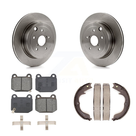 Rear Disc Rotors Semi-Metallic Pads And Parking Brake Shoes Kit For Subaru Impreza K8S-104506