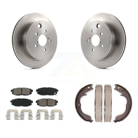 Rear Disc Rotors Semi-Metallic Pads And Parking Brake Shoes Kit For Subaru Outback Legacy K8S-104508