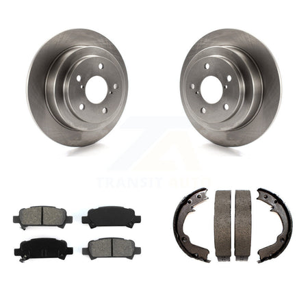 Rear Disc Rotors Semi-Metallic Pads & Parking Brake Shoes Kit For Subaru Forester Impreza K8S-104511