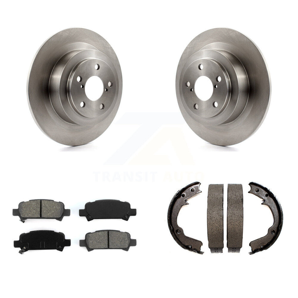 Rear Disc Rotors Semi-Metallic Pads And Parking Brake Shoes Kit For 2000 Subaru Legacy K8S-104512