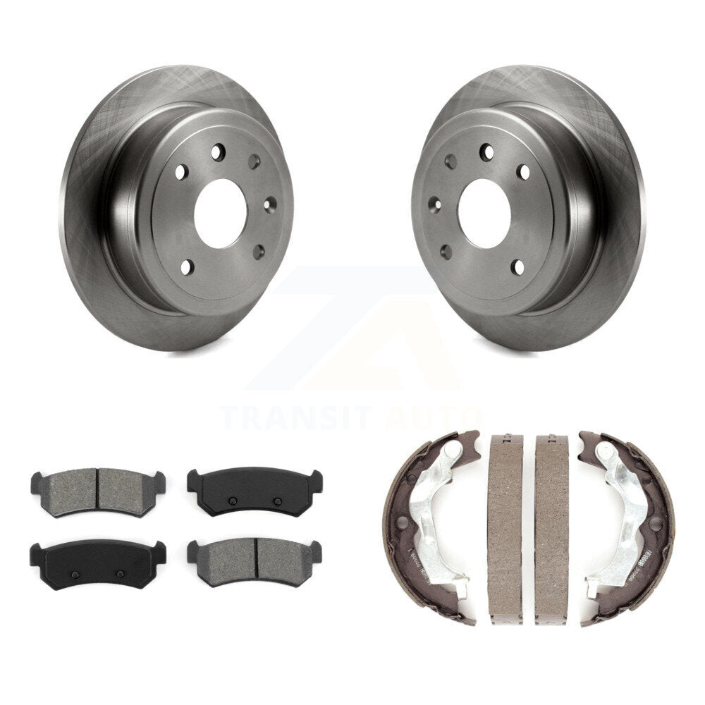 Rear Disc Rotors Semi-Metallic Pads And Parking Brake Shoes Kit For Suzuki Forenza Reno K8S-104515