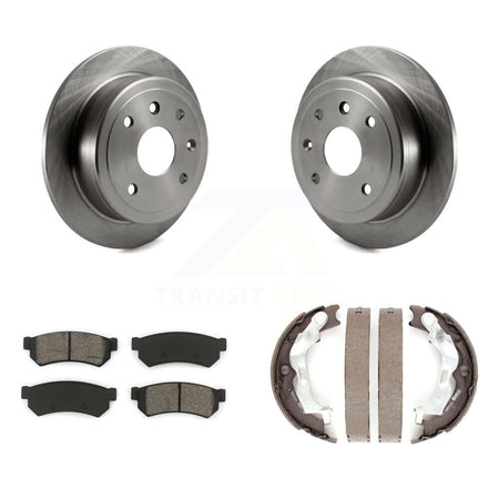 Rear Disc Rotors Semi-Metallic Pads & Parking Shoes Kit For 2007-2008 Suzuki Forenza Reno K8S-104516