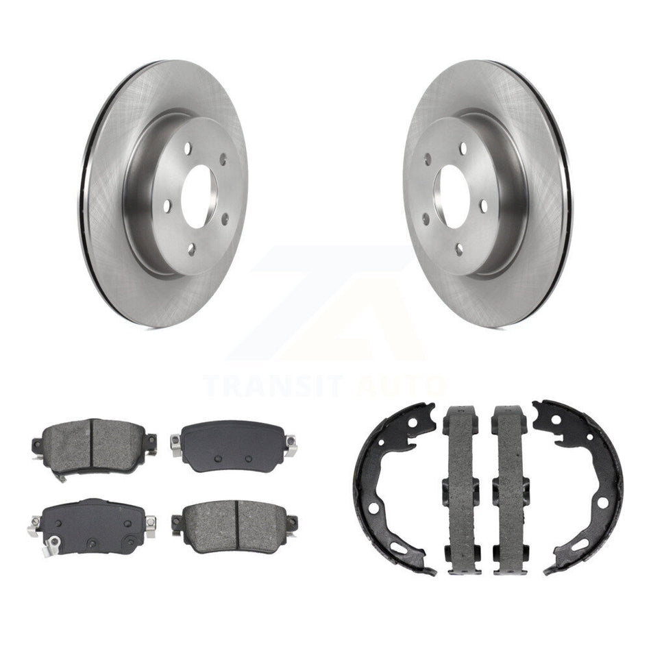 Rear Disc Rotors Semi-Metallic Pads And Parking Shoes Kit For Nissan Rogue Sport Qashqai K8S-104518