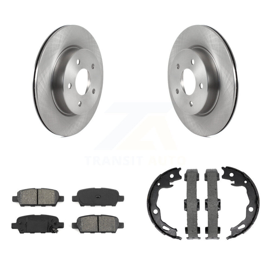 Rear Disc Rotors Semi-Metallic Pads And Parking Shoes Kit For Nissan Qashqai Rogue Sport K8S-104519