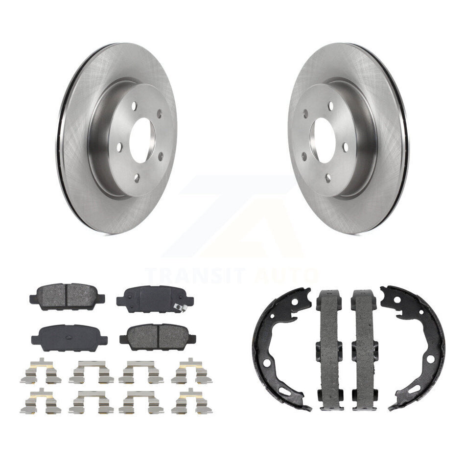 Rear Disc Rotors Semi-Metallic Pads And Parking Shoes Kit For Nissan Qashqai Rogue Sport K8S-104519
