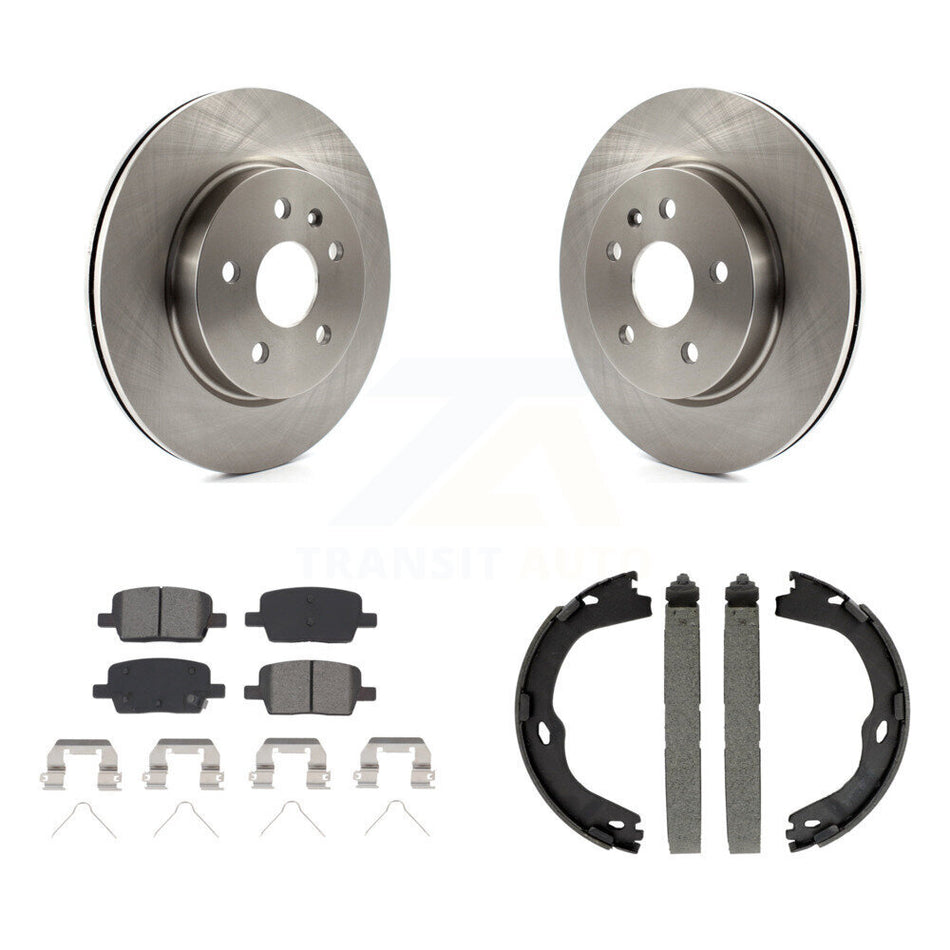 Rear Disc Rotors Semi-Metallic Pads And Parking Brake Shoes Kit For Chevrolet Camaro K8S-104527