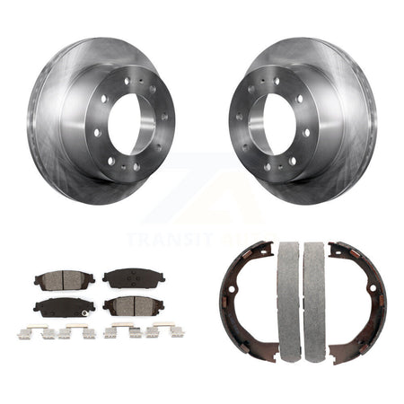 Rear Disc Rotors Semi-Metallic Pads And Parking Brake Shoes Kit For Chevrolet Suburban K8S-104533