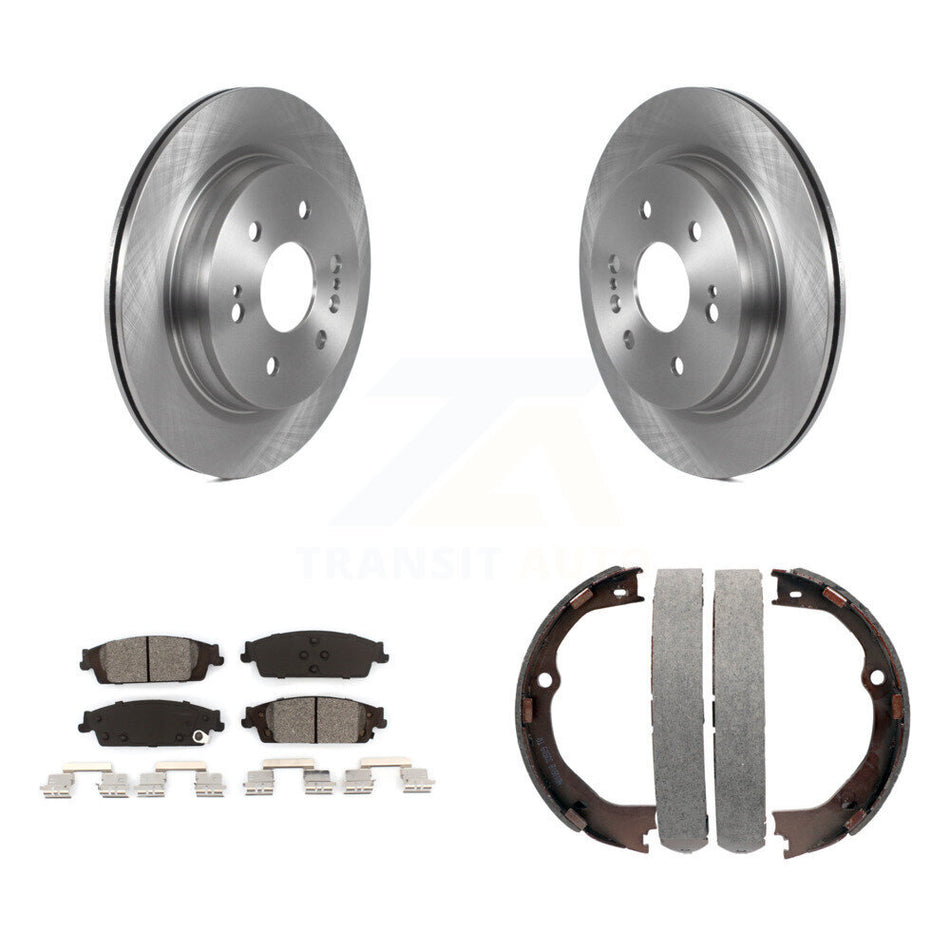 Rear Disc Rotors Semi-Metallic Pads Parking Shoes Kit For Chevrolet Silverado 1500 LD GMC K8S-104534
