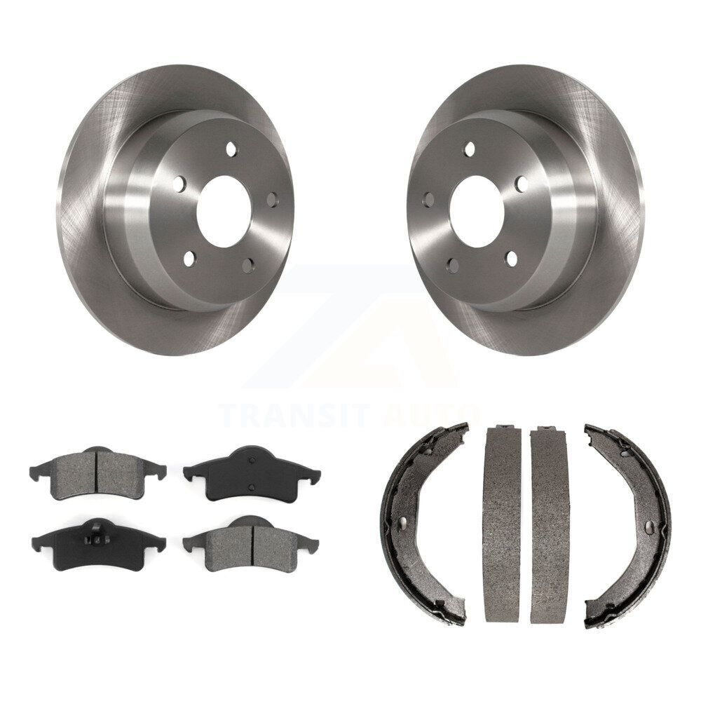 Rear Disc Rotors Semi-Metallic Pads & Parking Shoes Kit For 1999-2004 Jeep Grand Cherokee K8S-104537
