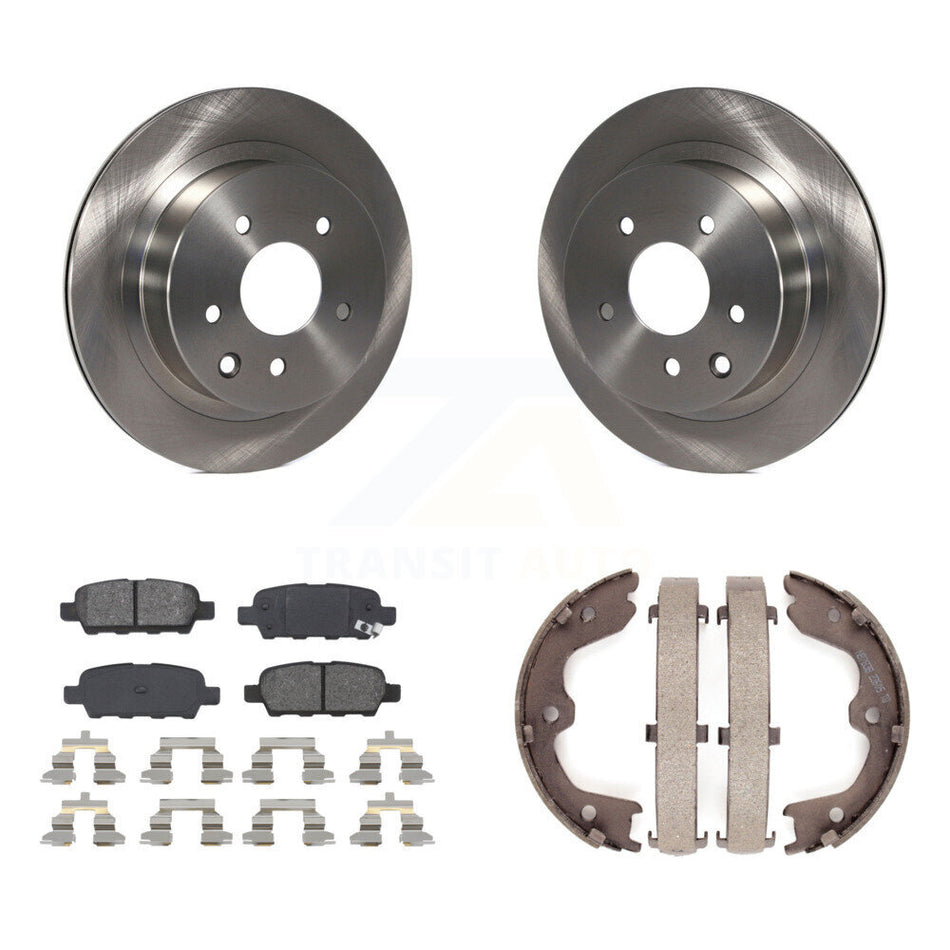 Rear Disc Rotors Semi-Metallic Pads Parking Brake Shoes Kit For INFINITI G35 Nissan 350Z K8S-104553