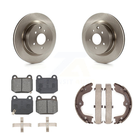 Rear Disc Rotors Semi-Metallic Pads Parking Brake Shoes Kit For Nissan 350Z INFINITI G35 K8S-104554