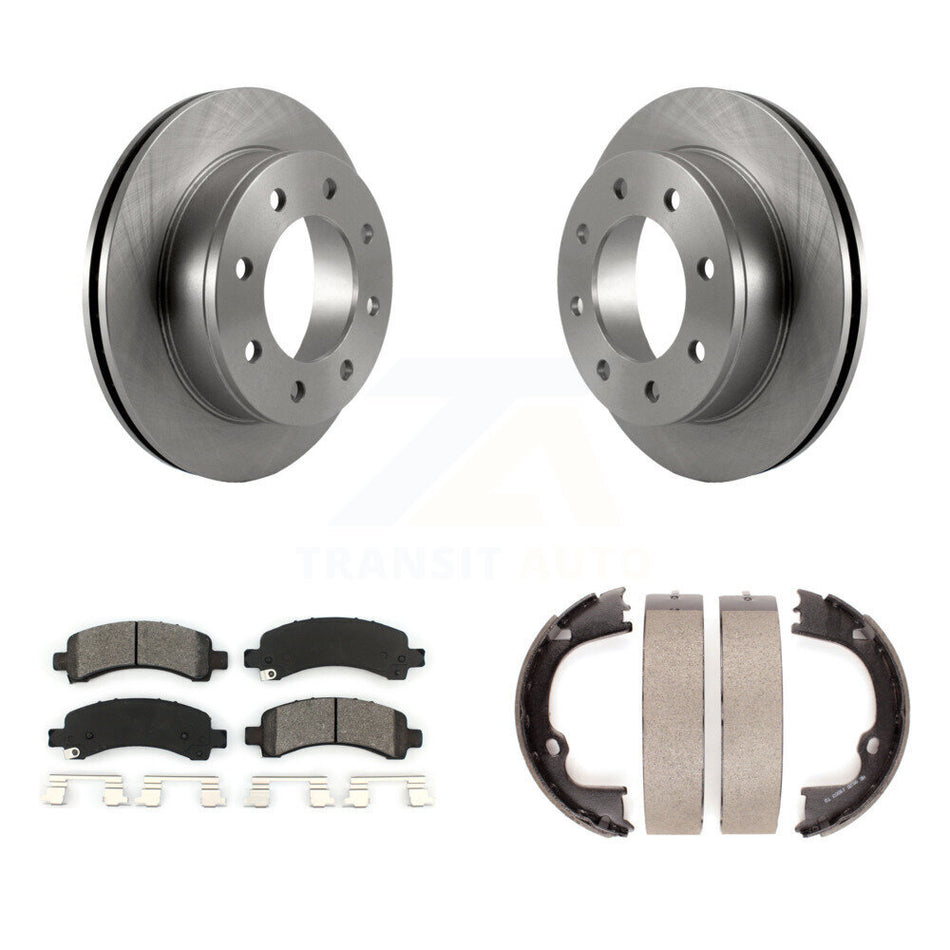 Rear Disc Rotors Semi-Metallic Pads Parking Shoes Kit For Chevrolet GMC Savana 2500 3500 K8S-104555