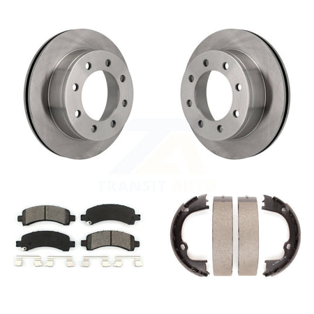 Rear Disc Rotors Semi-Metallic Pads Parking Shoes Kit For Chevrolet GMC Savana 2500 3500 K8S-104556
