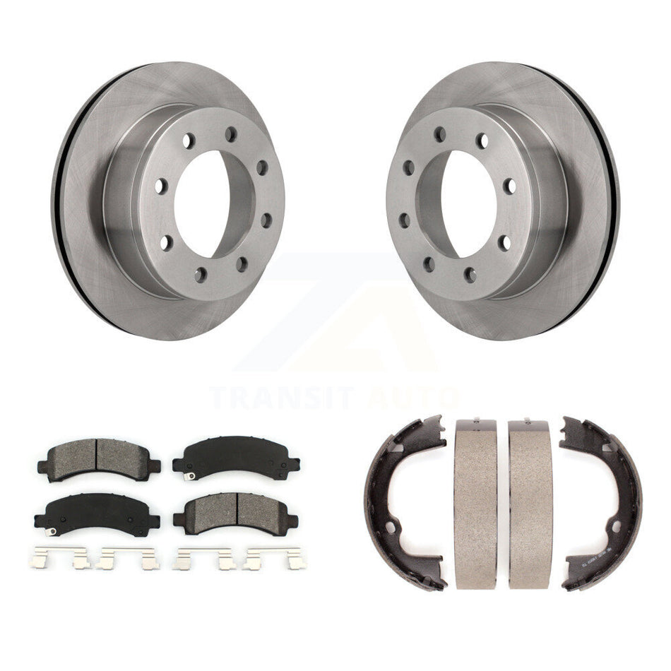 Rear Disc Rotors Semi-Metallic Pads Parking Shoes Kit For Chevrolet GMC Savana 2500 3500 K8S-104556
