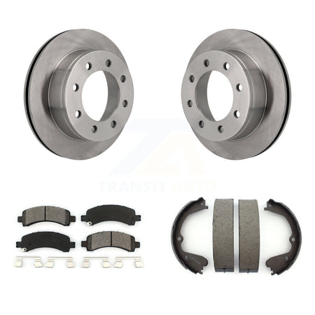 Rear Disc Rotors Semi-Metallic Pads And Parking Shoes Kit For GMC Savana 3500 Cutaway Van K8S-104561