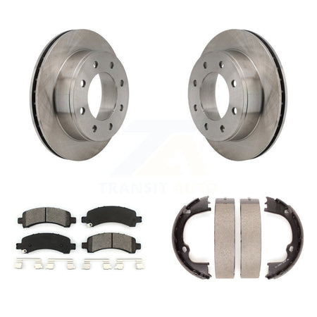 Rear Disc Rotors Semi-Metallic Pads Parking Shoes Kit For Chevrolet Express 2500 3500 GMC K8S-104563