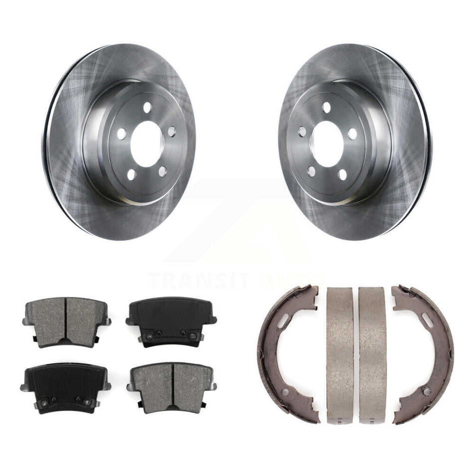 Rear Disc Rotors Semi-Metallic Pads And Parking Shoes Kit For Dodge Chrysler 300 Charger K8S-104581