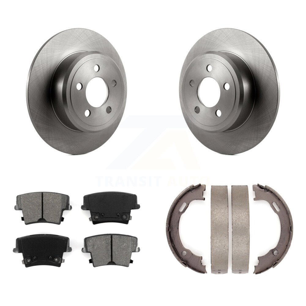 Rear Disc Rotors Semi-Metallic Pads And Parking Shoes Kit For Dodge Chrysler 300 Charger K8S-104582